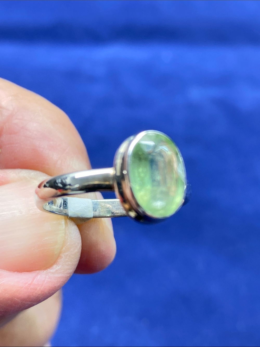 GREEN KYANITE FACETED IN SOLID STERLING SILVER 925 SIZE 8